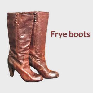 Frye Miranda Stud Tall Leather Boots, Sz 10
